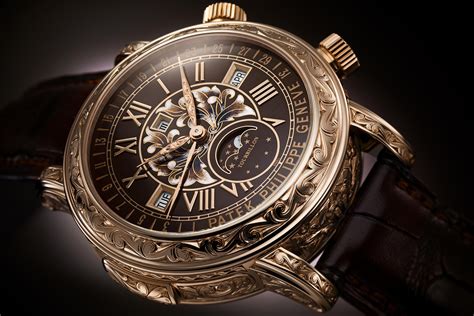 patek philippe geneve moonphase tourbillon watch|More.